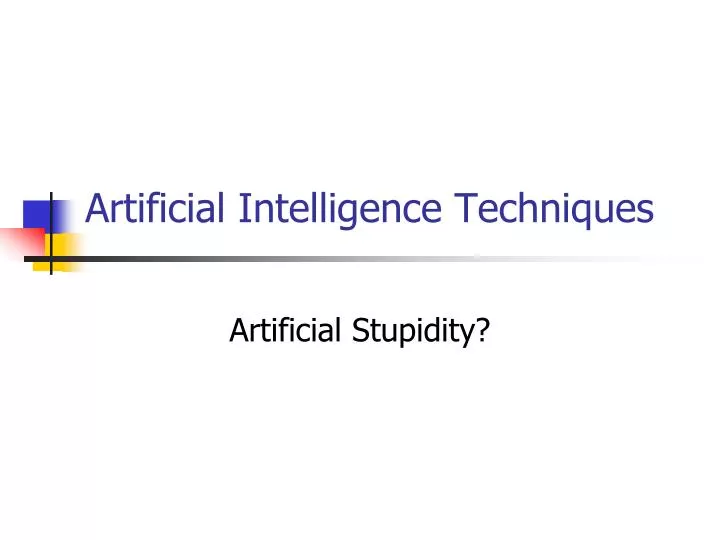 artificial intelligence techniques