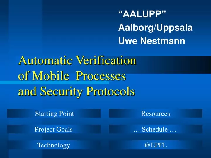 automatic verification of mobile processes and security protocols