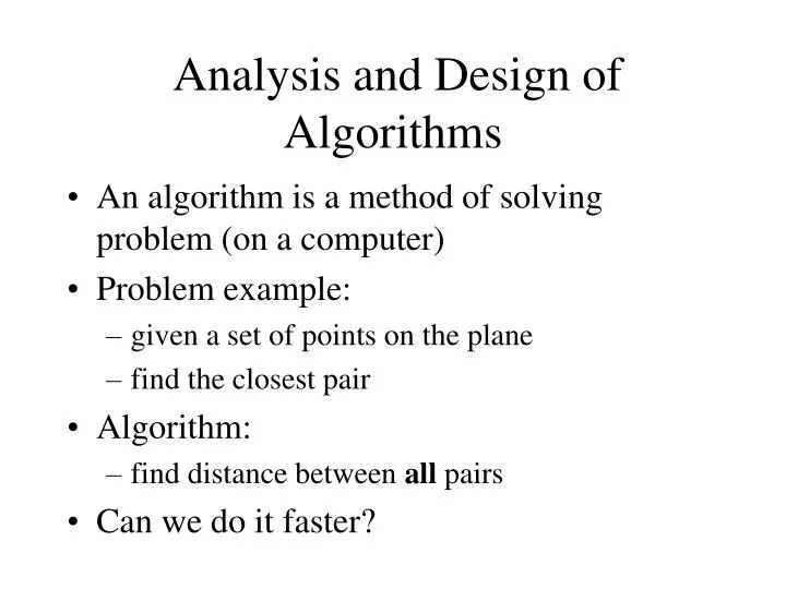 analysis and design of algorithms