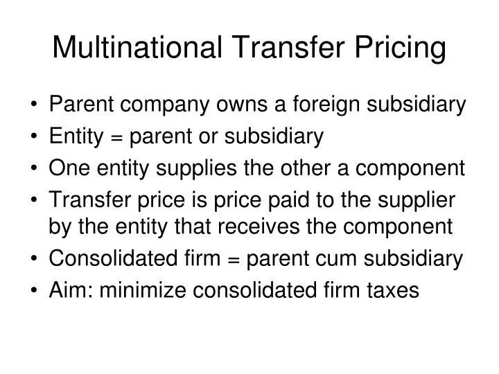 multinational transfer pricing