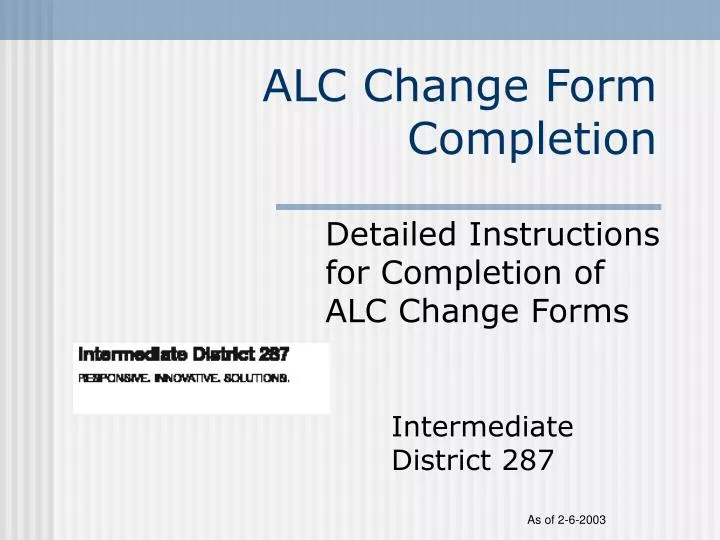 alc change form completion