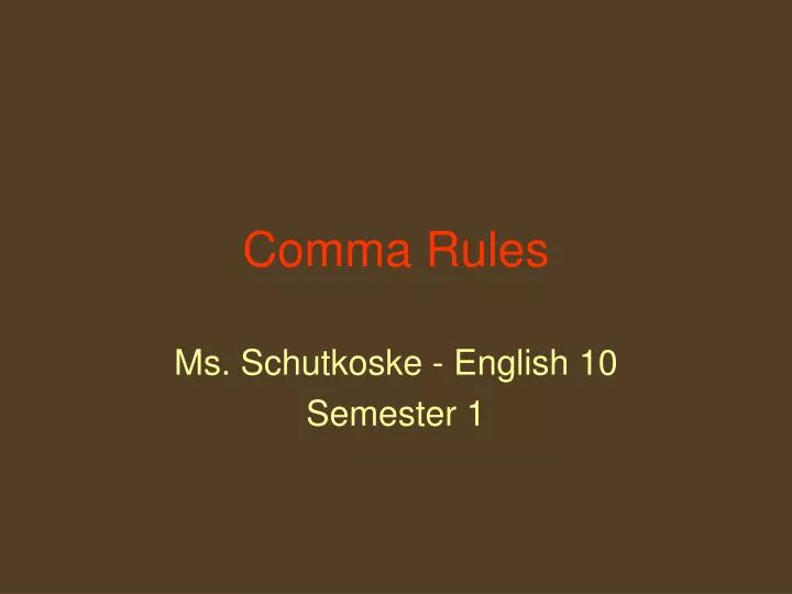 comma rules