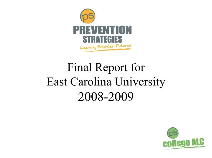 final report for east carolina university 2008 2009