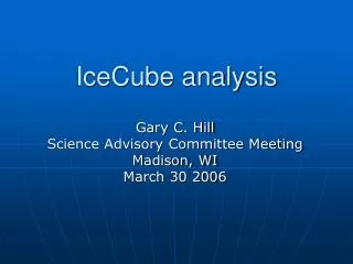 IceCube analysis