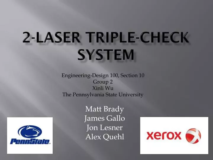 2 laser triple check system