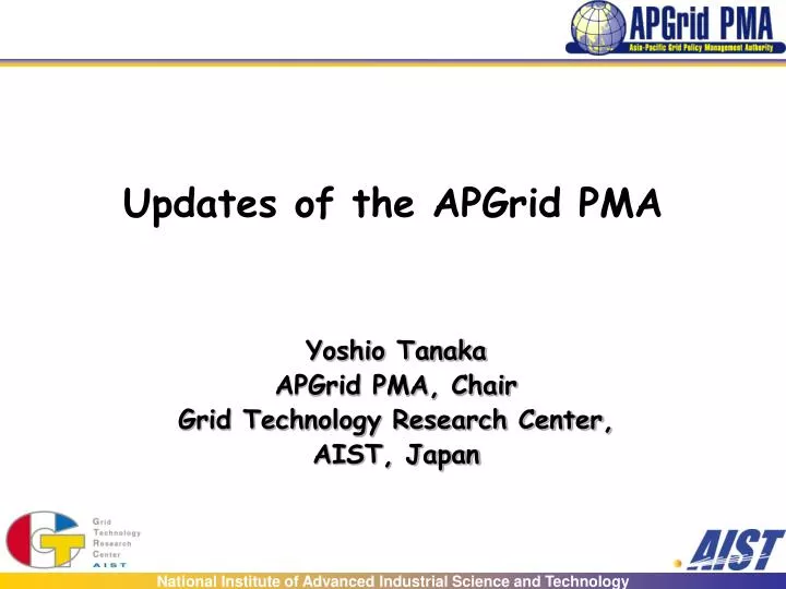 updates of the apgrid pma