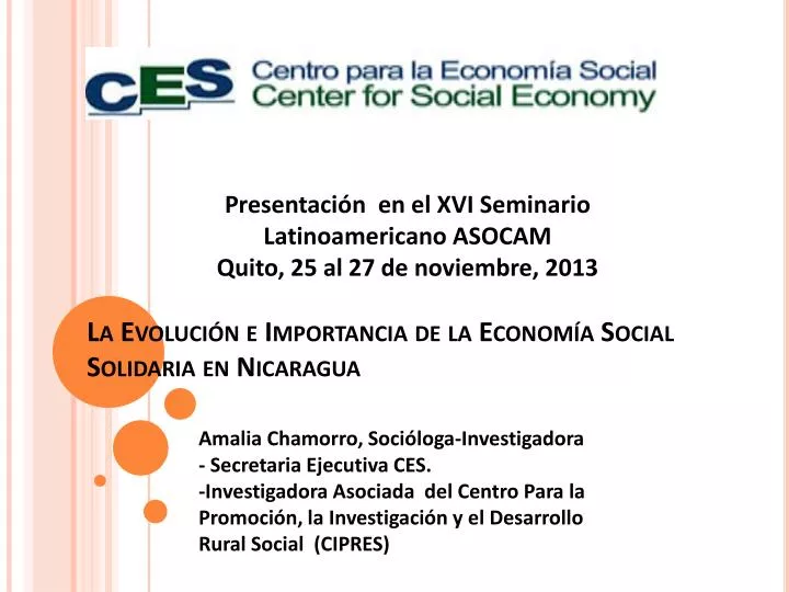 la evoluci n e importancia de la econom a social solidaria en nicaragua