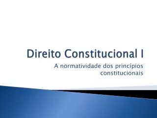 direito constitucional i