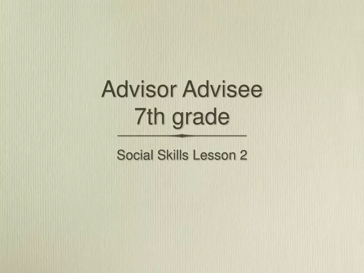 advisor advisee 7th grade