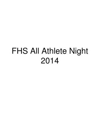 FHS All Athlete Night 2014