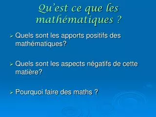 qu est ce que les math matiques