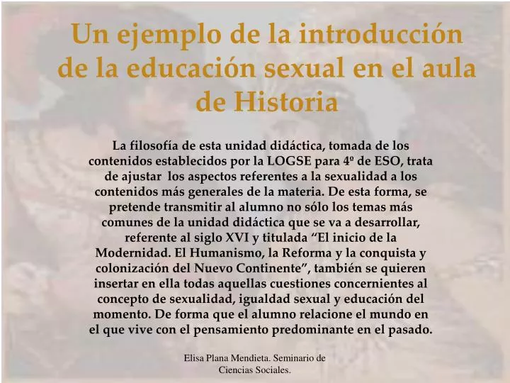 un ejemplo de la introducci n de la educaci n sexual en el aula de historia
