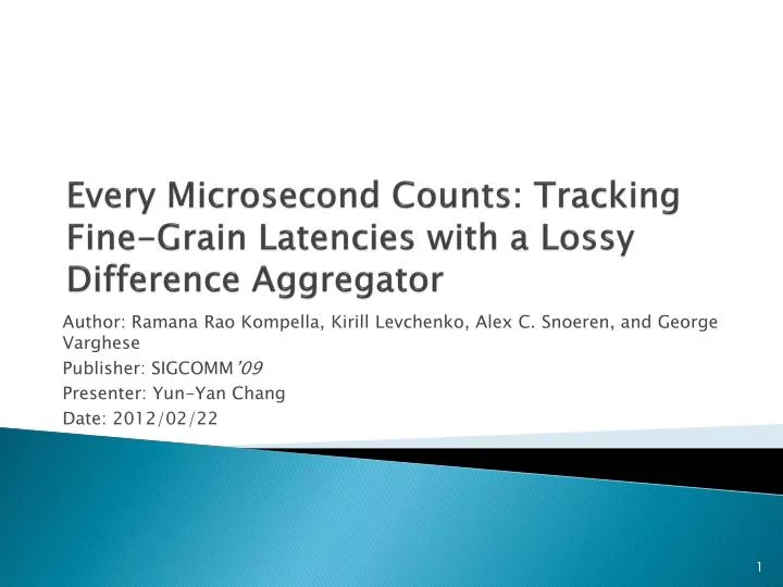 every microsecond counts tracking fine grain latencies with a lossy difference aggregator