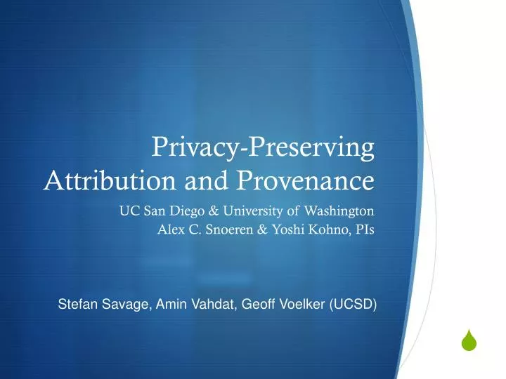 privacy preserving attribution and provenance