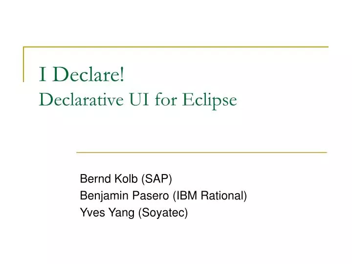 i declare declarative ui for eclipse