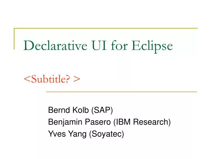 declarative ui for eclipse subtitle