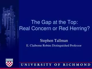 The Gap at the Top: Real Concern or Red Herring?