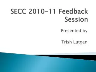 SECC 2010-11 Feedback Session