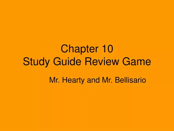 chapter 10 study guide review game