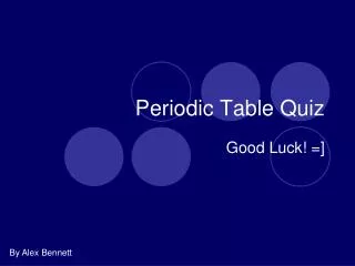 Periodic Table Quiz