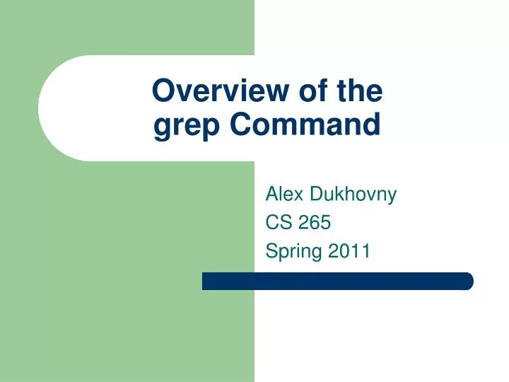 overview of the grep command