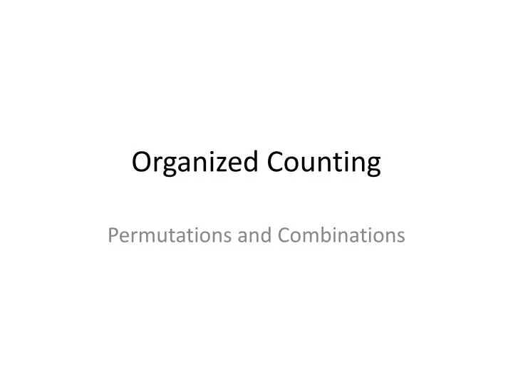 organized counting