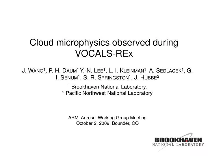 cloud microphysics observed during vocals rex