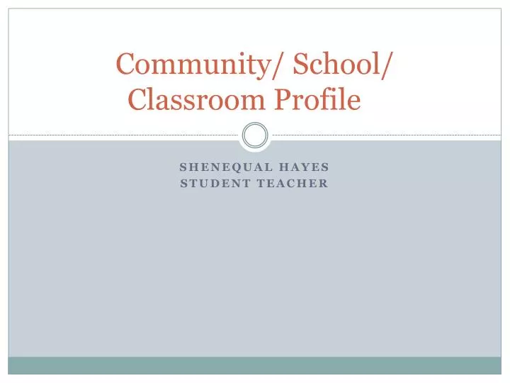 community school classroom profile