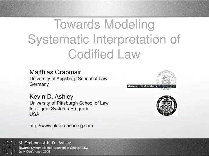 towards modeling systematic interpretation of codified law