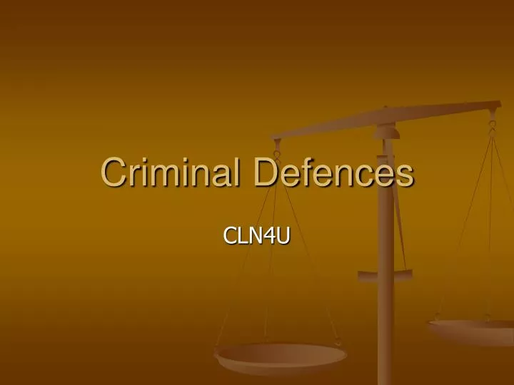 criminal defences