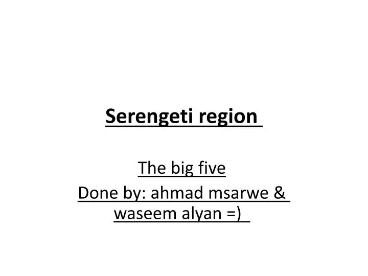 serengeti region