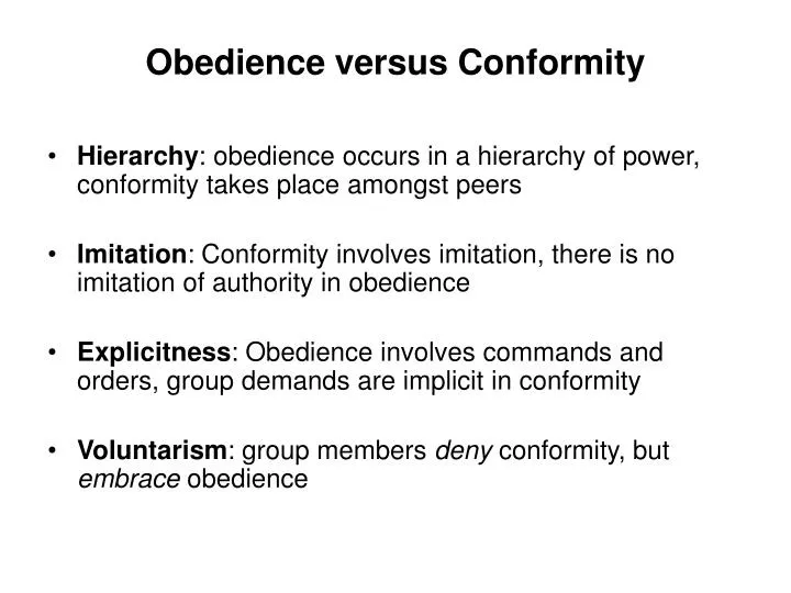 obedience versus conformity