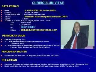 curriculum vitae