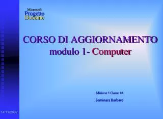 corso di aggiornamento modulo 1 computer