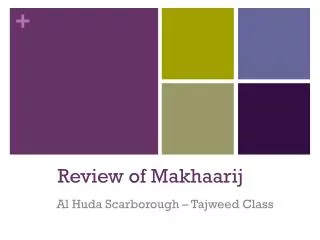 Review of Makhaarij