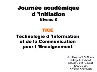 journ e acad mique d initiation niveau 0