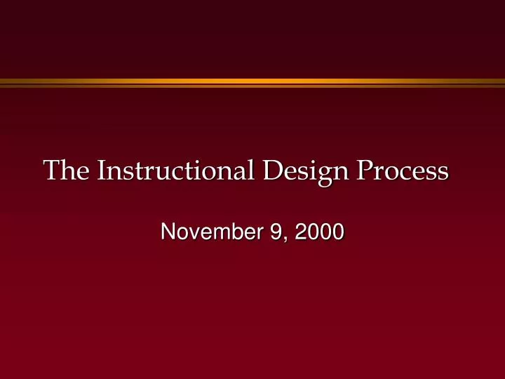 the instructional design process