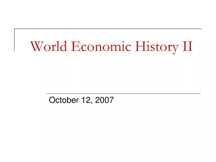 world economic history ii