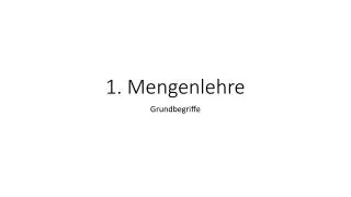 1 mengenlehre
