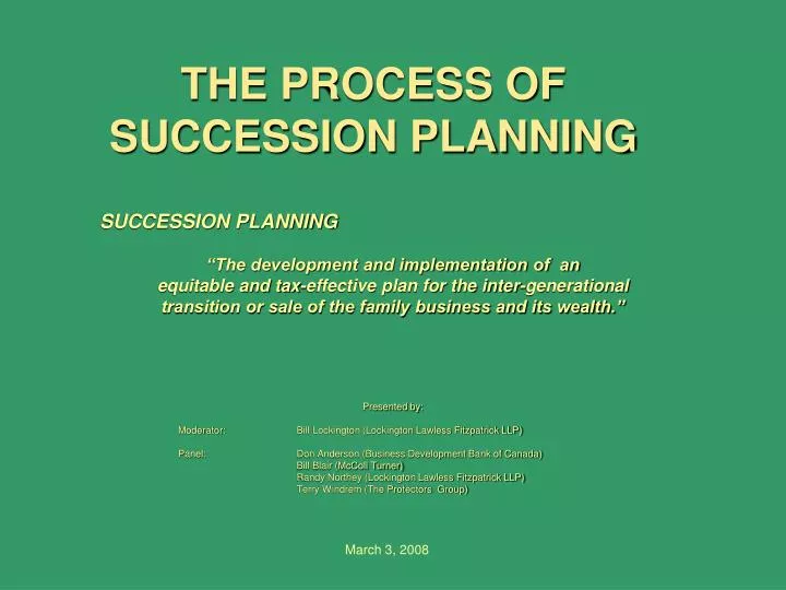 the process of succession planning