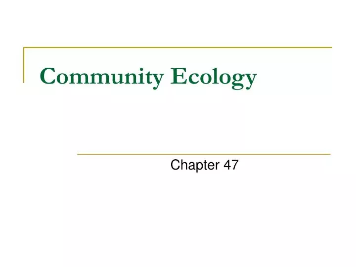 community ecology