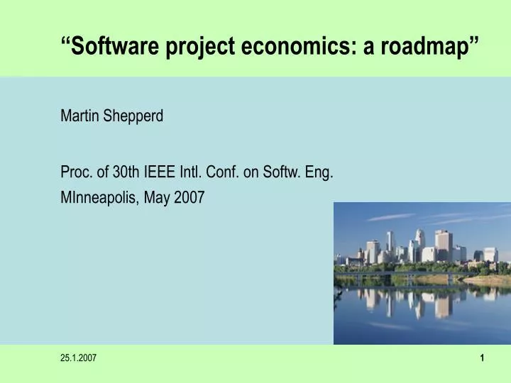 software project economics a roadmap
