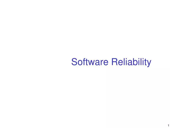 software reliability