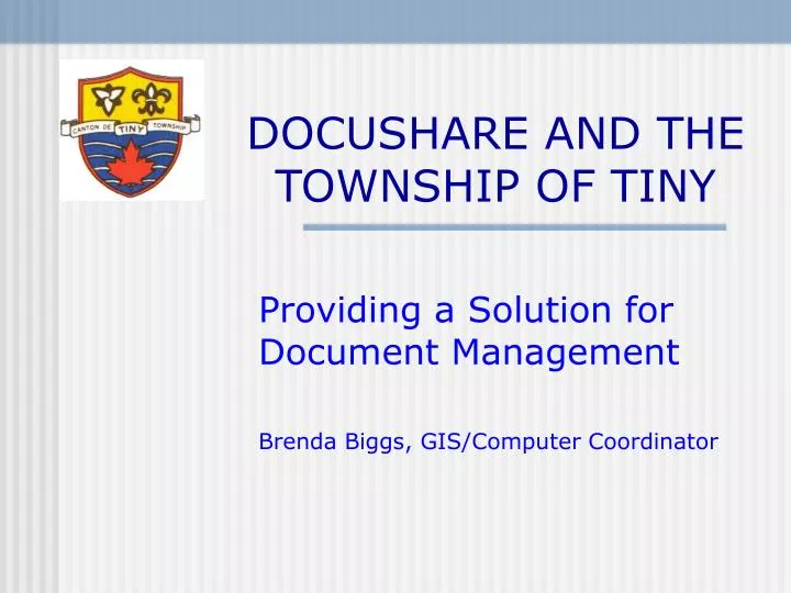 docushare and the township of tiny