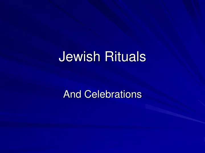 jewish rituals
