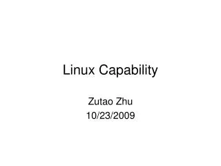 Linux Capability