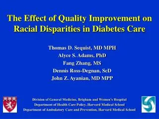The Effect of Quality Improvement on Racial Disparities in Diabetes Care