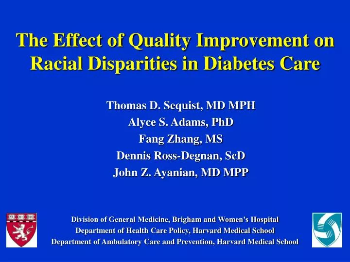 the effect of quality improvement on racial disparities in diabetes care