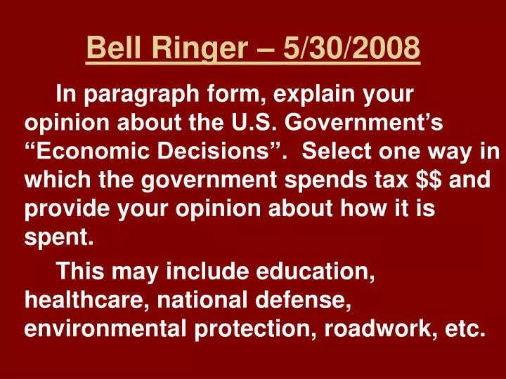 bell ringer 5 30 2008