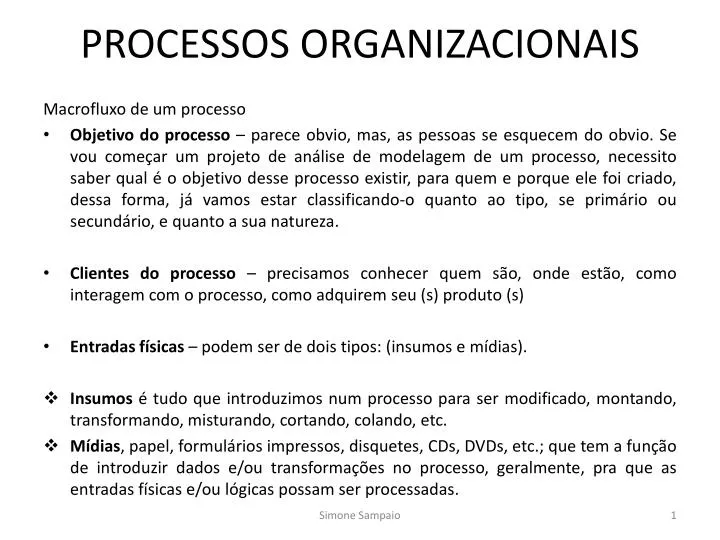 processos organizacionais